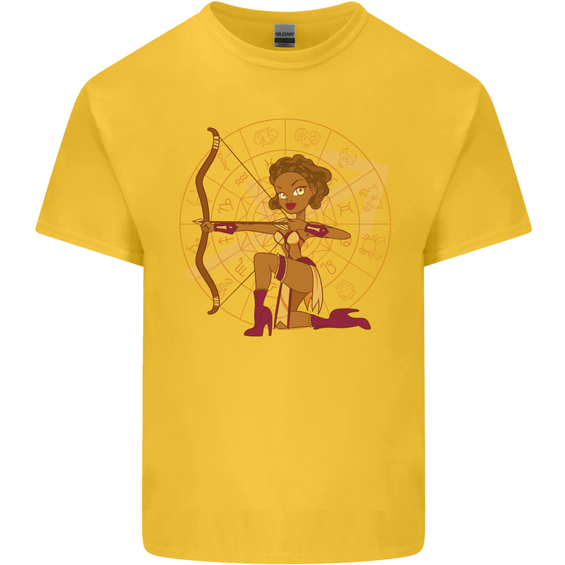 A Sagittarius Female Archer Star Sign Zodiac Kids T-Shirt Childrens Yellow