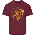A Sagittarius Female Archer Star Sign Zodiac Mens Cotton T-Shirt Tee Top Maroon