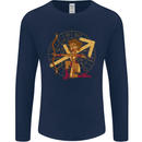 A Sagittarius Female Archer Star Sign Zodiac Mens Long Sleeve T-Shirt Navy Blue