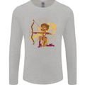 A Sagittarius Female Archer Star Sign Zodiac Mens Long Sleeve T-Shirt Sports Grey