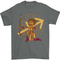 A Sagittarius Female Archer Star Sign Zodiac Mens T-Shirt 100% Cotton Charcoal