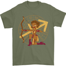 A Sagittarius Female Archer Star Sign Zodiac Mens T-Shirt 100% Cotton Military Green