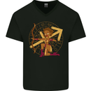 A Sagittarius Female Archer Star Sign Zodiac Mens V-Neck Cotton T-Shirt Black