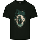 A Sailing Ship in the Moonlight Sailor Kids T-Shirt Childrens Black