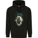 A Sailing Ship in the Moonlight Sailor Mens 80% Cotton Hoodie Black