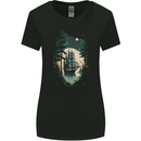 A Sailing Ship in the Moonlight Sailor Womens Wider Cut T-Shirt Black