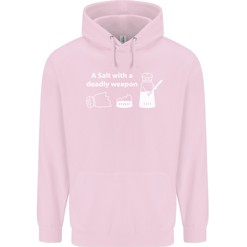 A Salt With a Deadly Weapon Funny Food Childrens Kids Hoodie Light Pink