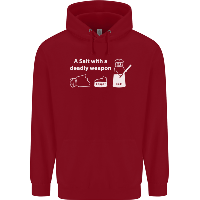 A Salt With a Deadly Weapon Funny Food Childrens Kids Hoodie Red