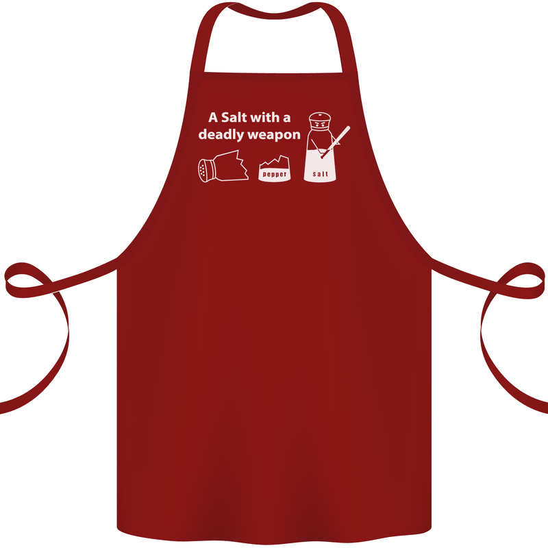A Salt With a Deadly Weapon Funny Food Cotton Apron 100% Organic Maroon