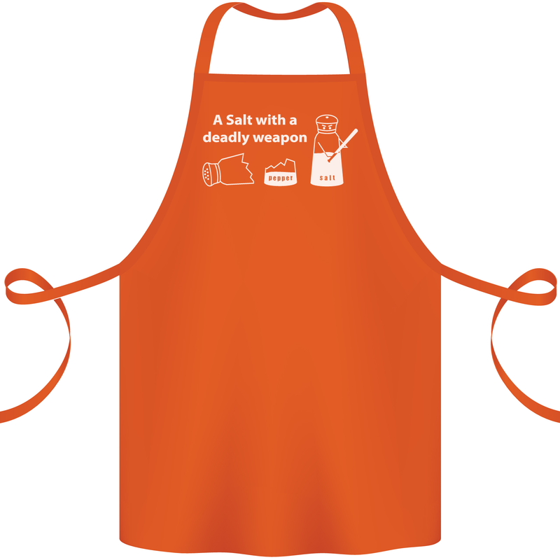 A Salt With a Deadly Weapon Funny Food Cotton Apron 100% Organic Orange