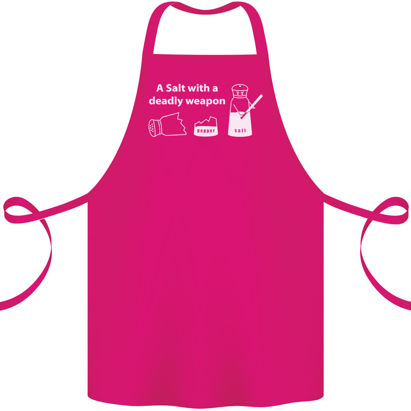 A Salt With a Deadly Weapon Funny Food Cotton Apron 100% Organic Pink