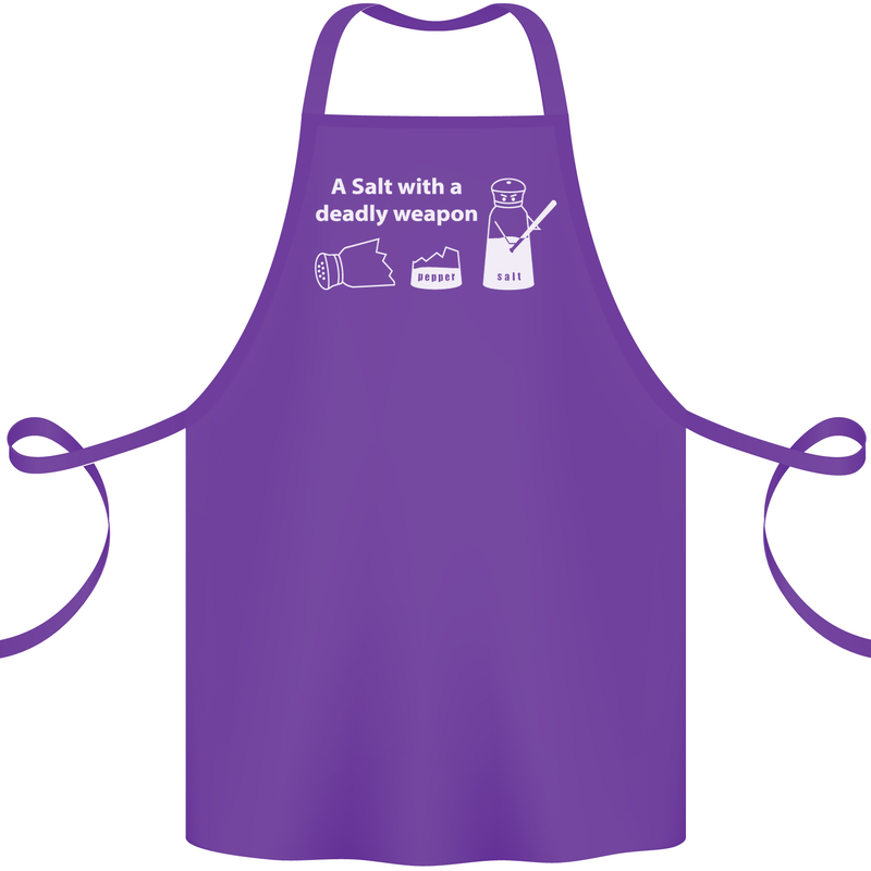 A Salt With a Deadly Weapon Funny Food Cotton Apron 100% Organic Purple