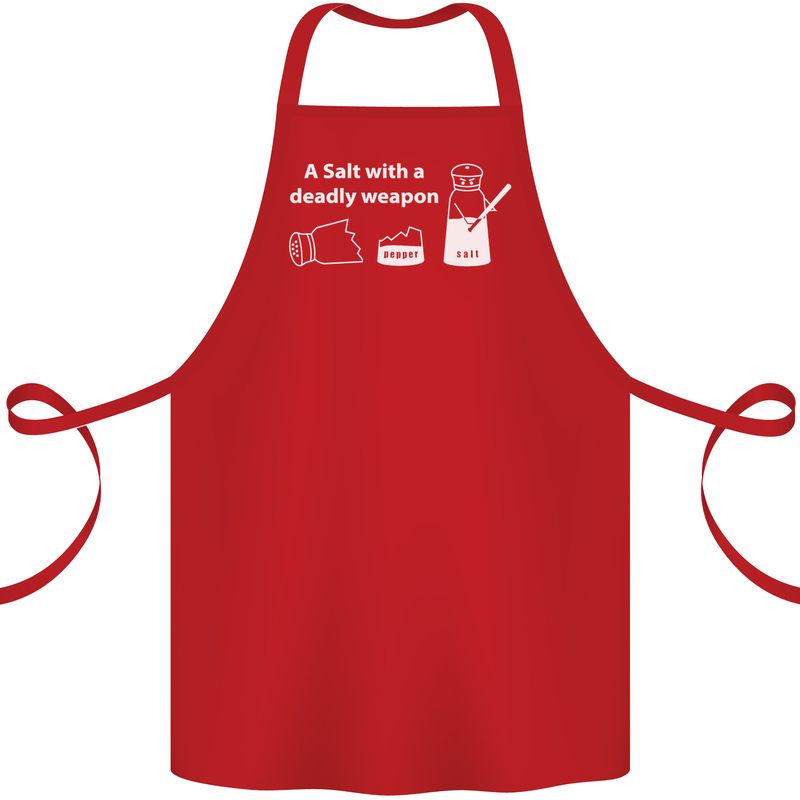 A Salt With a Deadly Weapon Funny Food Cotton Apron 100% Organic Red