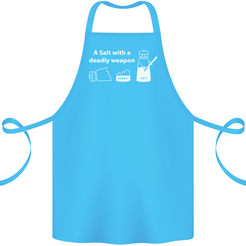 A Salt With a Deadly Weapon Funny Food Cotton Apron 100% Organic Turquoise