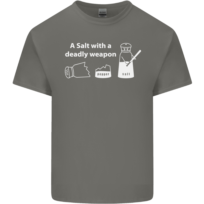A Salt With a Deadly Weapon Funny Food Kids T-Shirt Childrens Charcoal