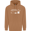 A Salt With a Deadly Weapon Funny Food Mens 80% Cotton Hoodie Caramel Latte