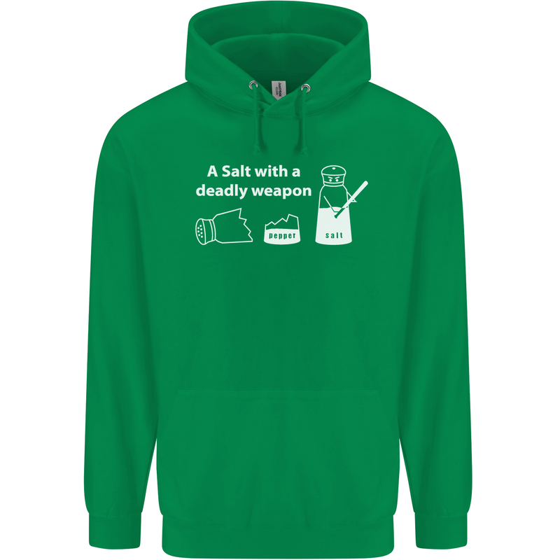 A Salt With a Deadly Weapon Funny Food Mens 80% Cotton Hoodie Irish Green