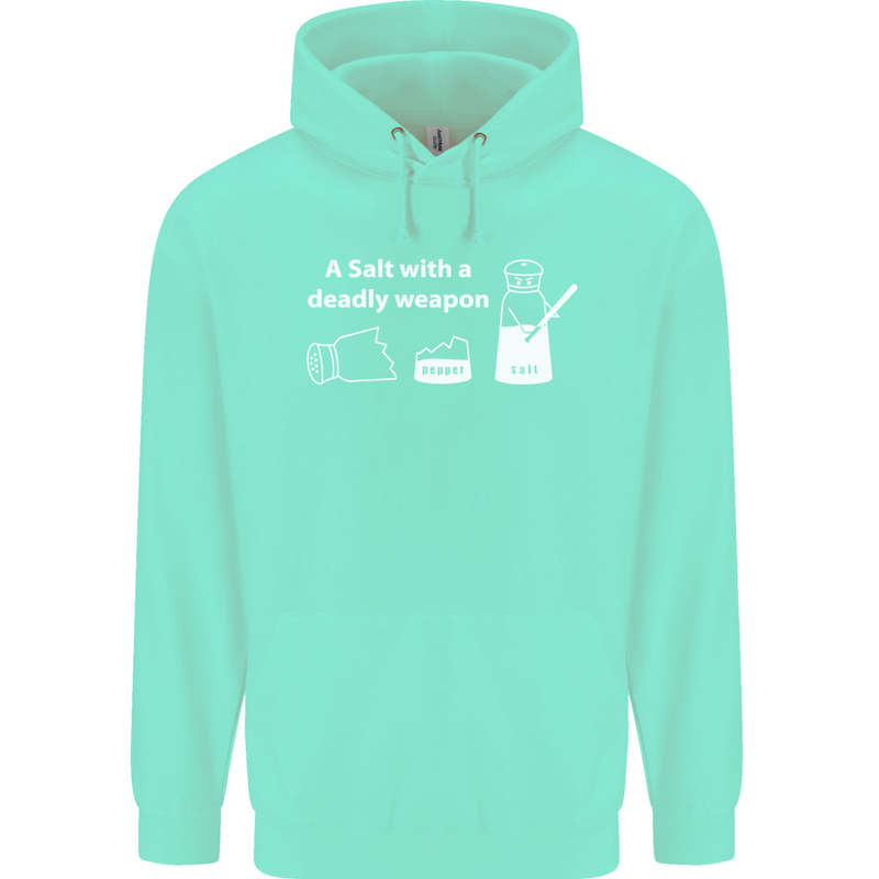 A Salt With a Deadly Weapon Funny Food Mens 80% Cotton Hoodie Peppermint