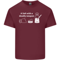 A Salt With a Deadly Weapon Funny Food Mens Cotton T-Shirt Tee Top Maroon