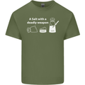 A Salt With a Deadly Weapon Funny Food Mens Cotton T-Shirt Tee Top Military Green