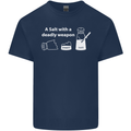 A Salt With a Deadly Weapon Funny Food Mens Cotton T-Shirt Tee Top Navy Blue