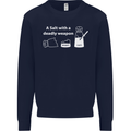A Salt With a Deadly Weapon Funny Food Mens Sweatshirt Jumper Navy Blue
