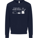 A Salt With a Deadly Weapon Funny Food Mens Sweatshirt Jumper Navy Blue