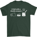 A Salt With a Deadly Weapon Funny Food Mens T-Shirt Cotton Gildan Forest Green