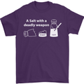 A Salt With a Deadly Weapon Funny Food Mens T-Shirt Cotton Gildan Purple