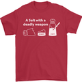 A Salt With a Deadly Weapon Funny Food Mens T-Shirt Cotton Gildan Red