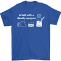 A Salt With a Deadly Weapon Funny Food Mens T-Shirt Cotton Gildan Royal Blue