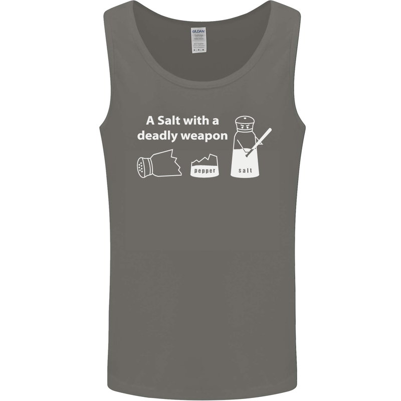 A Salt With a Deadly Weapon Funny Food Mens Vest Tank Top Charcoal