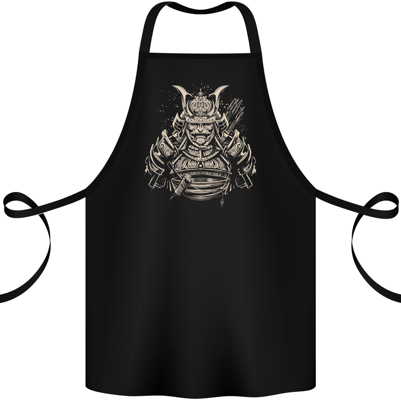 A Samurai Warrior Cotton Apron 100% Organic Black
