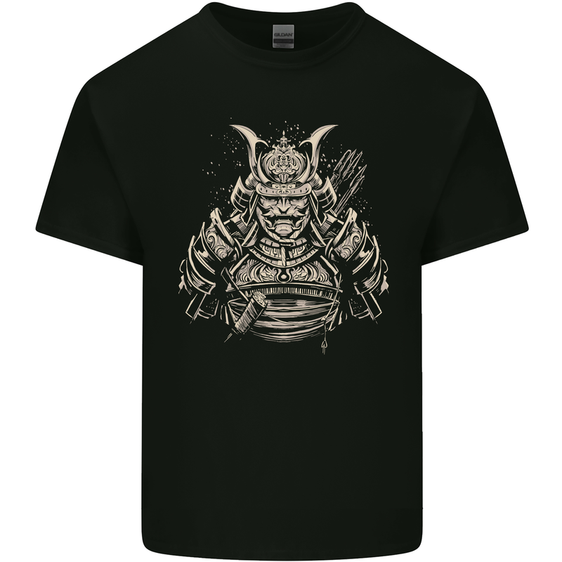 A Samurai Warrior Mens Cotton T-Shirt Tee Top Black
