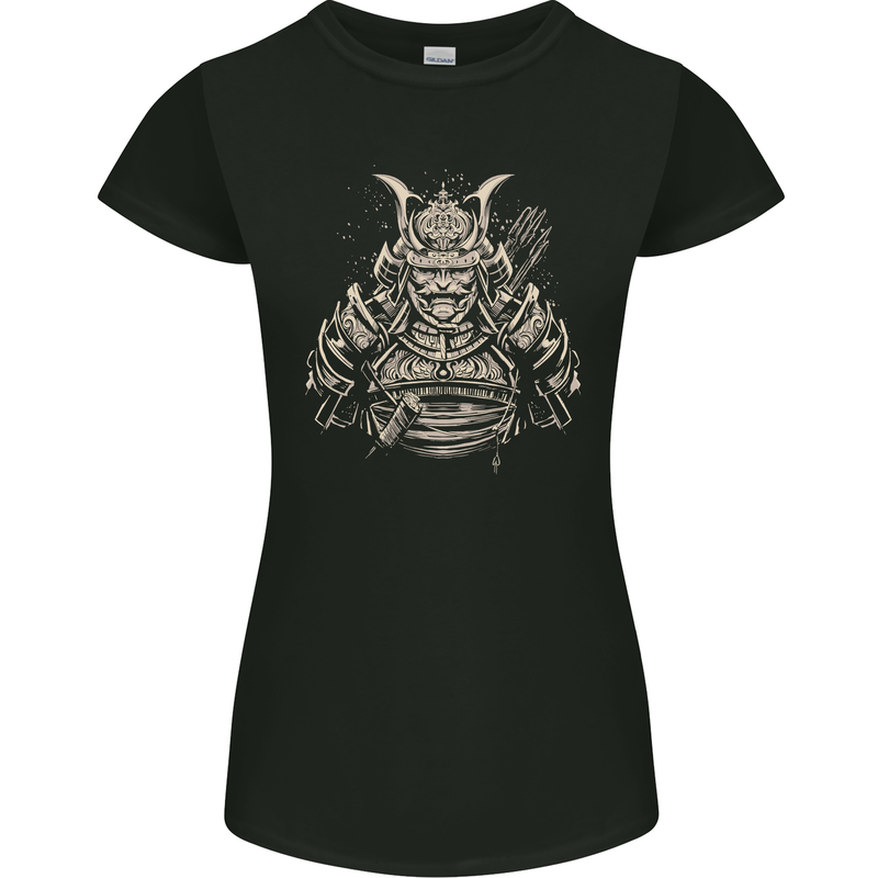 A Samurai Warrior Womens Petite Cut T-Shirt Black