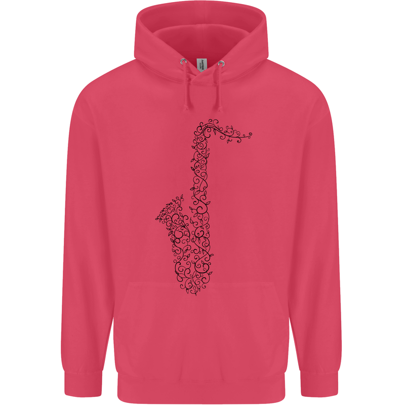 A Saxaphone Musical Instrument Brass Band Childrens Kids Hoodie Heliconia