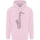 A Saxaphone Musical Instrument Brass Band Childrens Kids Hoodie Light Pink