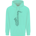 A Saxaphone Musical Instrument Brass Band Childrens Kids Hoodie Peppermint