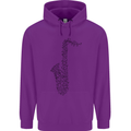 A Saxaphone Musical Instrument Brass Band Childrens Kids Hoodie Purple