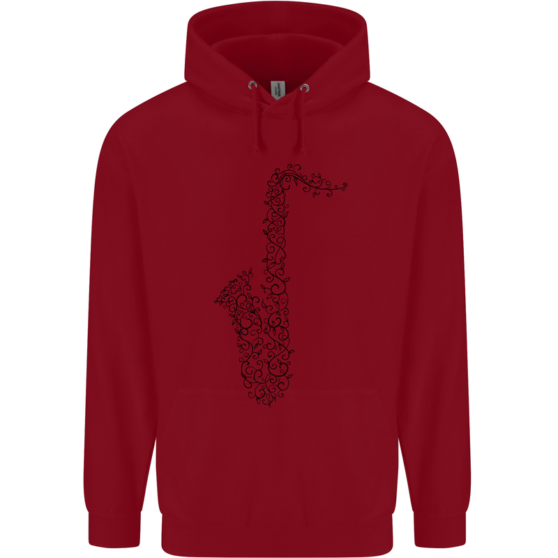 A Saxaphone Musical Instrument Brass Band Childrens Kids Hoodie Red