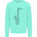 A Saxaphone Musical Instrument Brass Band Kids Sweatshirt Jumper Peppermint