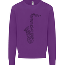 A Saxaphone Musical Instrument Brass Band Kids Sweatshirt Jumper Purple