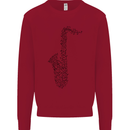 A Saxaphone Musical Instrument Brass Band Kids Sweatshirt Jumper Red