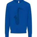 A Saxaphone Musical Instrument Brass Band Kids Sweatshirt Jumper Royal Blue