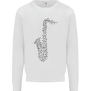 A Saxaphone Musical Instrument Brass Band Kids Sweatshirt Jumper White