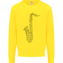 A Saxaphone Musical Instrument Brass Band Kids Sweatshirt Jumper Yellow