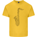 A Saxaphone Musical Instrument Brass Band Kids T-Shirt Childrens Yellow