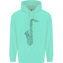 A Saxaphone Musical Instrument Brass Band Mens 80% Cotton Hoodie Peppermint