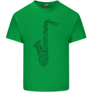 A Saxaphone Musical Instrument Brass Band Mens Cotton T-Shirt Tee Top Irish Green