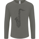 A Saxaphone Musical Instrument Brass Band Mens Long Sleeve T-Shirt Charcoal